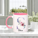 Axyaa Personalized Floral Coffee Mug with Name; Creative Tumbler Cup for Various Beverages