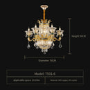 Axyaa All-Copper Crystal Chandelier: Luxurious European Court Style LED Living Room Lamp