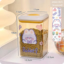 Axyaa Kawaii Food Storage Containers with Lids - Cute Plastic Kitchen Organiser Jars