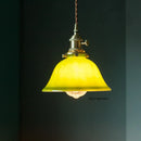 Axyaa Green Glass LED Pendant Lights with Copper Finish