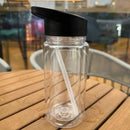 Axyaa Double Layer 10oz Transparent Plastic Water Bottles with Straw Lid