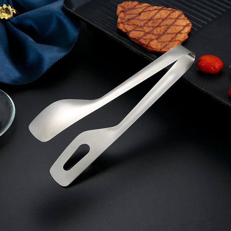 Axyaa Stainless Steel Kitchen Tongs - Multipurpose BBQ Meat Clips & Ice Cube Clamp
