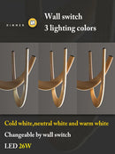 Axyaa Modern U-shaped Wooden LED Pendant Light for Kitchen, Dining, and Living Room