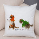Axyaa Cartoon Cat Decorative Cushion Cover for Home, Sofa, Kids Room