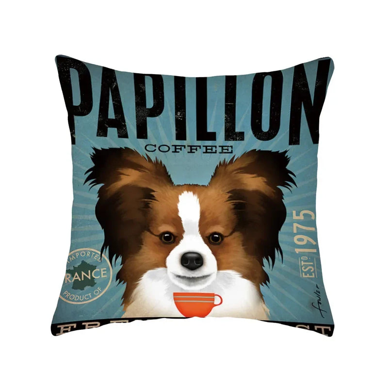 Funny Cartoon Cat & Dog Pillow Covers by Axyaa: Luxury Sofa Bed Decor Pillowcase
