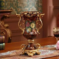 Axyaa European Resin Vase & Artificial Flower Set for Home Office Decor