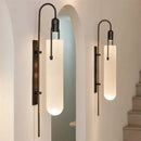 Axyaa Glass LED Wall Lights: Retro Luxury Black/Gold Lamps for Living Room, Dining Room, Bedroom