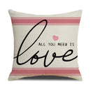 Axyaa Linen Cushion Cover 45x45 for Modern Living Room Decor & Sofa - Valentine's Day Theme