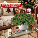 Axyaa Christmas Greenery Stems with Pinecones - Soft Bendable Realistic Artificial Pine Branches