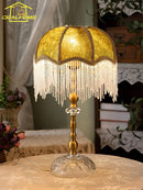 Axyaa Gold Lustre Tassel Table Lamp for Bedroom Girls/Princess Room