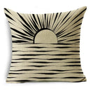Axyaa Geometric Prints Linen Pillowcase - Square Cushion Cover for Bedroom and Car