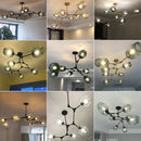Axyaa Modern Glass Bubble Chandelier for Living Room Dining Island Lighting