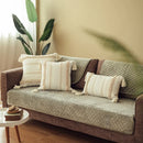Ivory Tassel Cushion Cover - Moroccan Style Tuft - Axyaa Brand