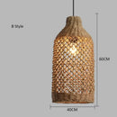 Axyaa Bamboo Rattan Chandelier Pendant Lights LED