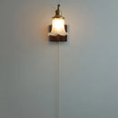 Axyaa Brass Walnut Wood Glass Wall Sconce LED Lamp Rotation Stair Light
