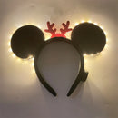 Axyaa Glowing Mouse Ears Christmas Headband - LED Light Costume for Parties