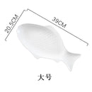 Axyaa Ceramic Fish Plate White Irregular Plate Kitchen Tableware Sushi Pasta Dessert