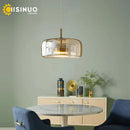 Axyaa Glass Pendant Light in Cognac Smoke LED12w Luxury Hanging Lamp