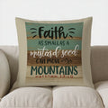 Faith Moves Mountains Pattern Cushion Cover for Sofa, Bedroom & Car by Axyaa