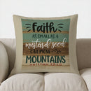 Faith Moves Mountains Pattern Cushion Cover for Sofa, Bedroom & Car by Axyaa