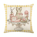 Axyaa Spring Rabbit Pillowcase 45x45cm Decorative Linen Sofa Cushion Cover