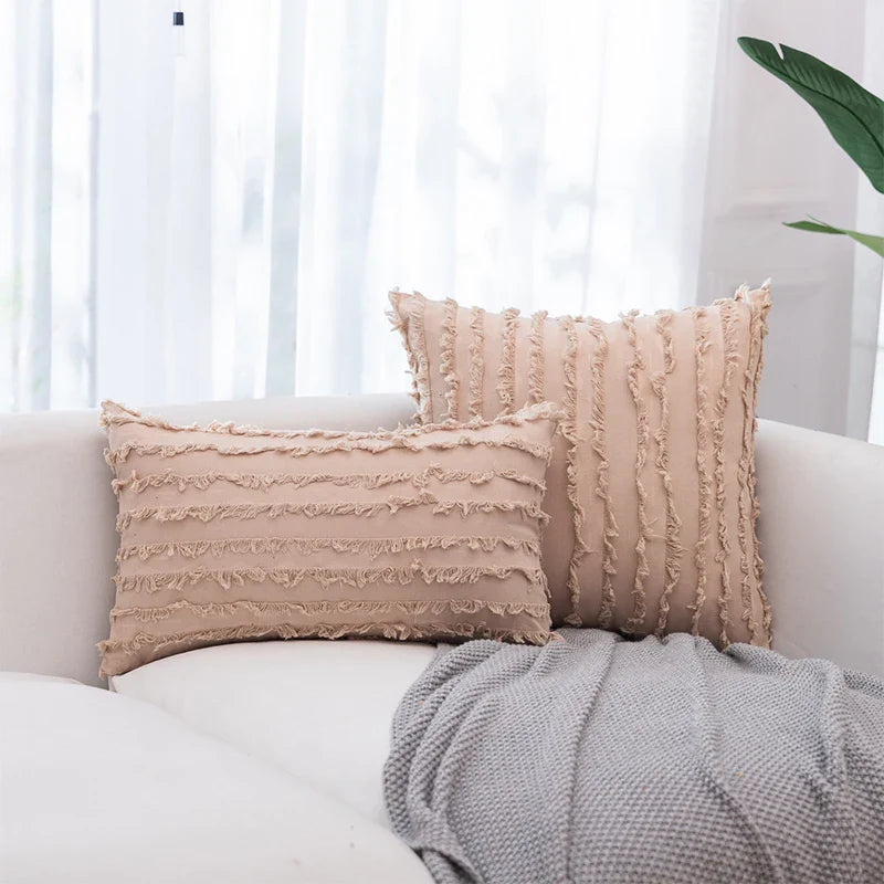Cotton Linen Cushion Cover Set by Axyaa: Soft, Decorative Pillowcase for Living Room Sofa