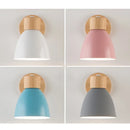 Axyaa Nordic Wood Wall Lamp - Iron Macaron Wall Decor Lights for Living Room, Bedroom
