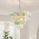Axyaa Circular Glass Chandelier for Hotel Villa, Living Room, Dining Room, Bedroom