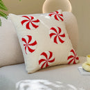 Embroidery Christmas Throw Pillowcase Elk Red Decoration Square Pillowcases by Axyaa