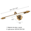 Axyaa Retro Mirror Light Wall Lamp, Bathroom Wall Light 51cm 61cm 71cm 8W 10W.