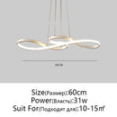 Axyaa LED Circle Ring Chandelier - Minimalist Aluminum Light, Dimmable for Living Room