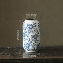 Axyaa Blue White Ceramic Vase Flower Arrangement Desktop Decorative Hydroponic Dried Flower Glass Vase