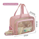 Axyaa Travel Toiletry Storage Bag: Portable Makeup Organizer for Dry/Wet Cosmetics.