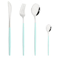 Axyaa Stainless Steel Red Silverware Set for Dining Table
