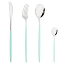Axyaa Stainless Steel Red Silverware Set for Dining Table