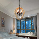 Axyaa Rustic Wood Chandelier for Kitchen Dining Bedroom