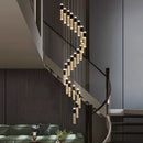 Axyaa Crystal Chandelier Stair Pendant Lamp Living Room Interior Lighting