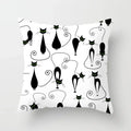 Axyaa Cartoon Black Cat Cushion Cover 45*45cm