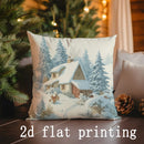 Snowy Village Pillow Covers by Axyaa - Cozy Home Decor for Sofa, Bedroom & Car
