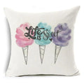 Axyaa Letter Print Pillow Case 45x45 cm Linen Cushion Cover for Home Decor