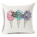 Axyaa Letter Print Pillow Case 45x45 cm Linen Cushion Cover for Home Decor
