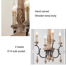 Axyaa Vintage Wood Carving Chandelier for Living Room Bedroom Study Dining Area