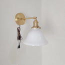 Axyaa Swing Arm Copper Wall Lamp with Green White Lampshade Nordic Modern Design
