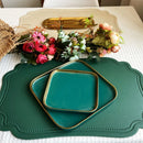 Axyaa Green Faux Leather Placemats - Set of 6/10 Dining Table Place Mats