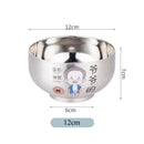 Axyaa Kids' Cartoon Stainless Steel Rice Bowl and Soup Bowl Set