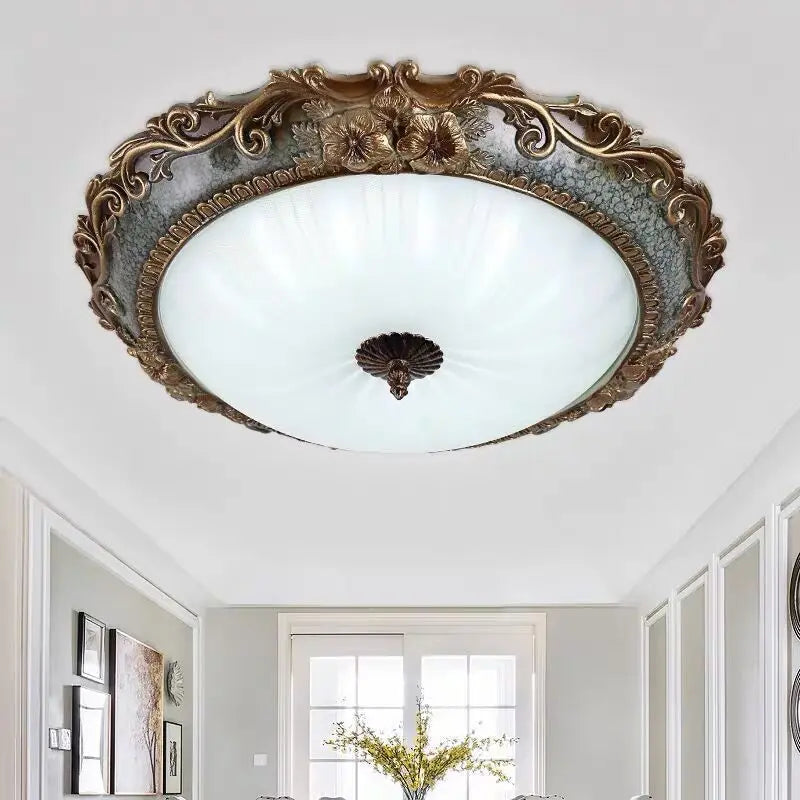Axyaa Retro Round LED Bedroom Ceiling Chandelier