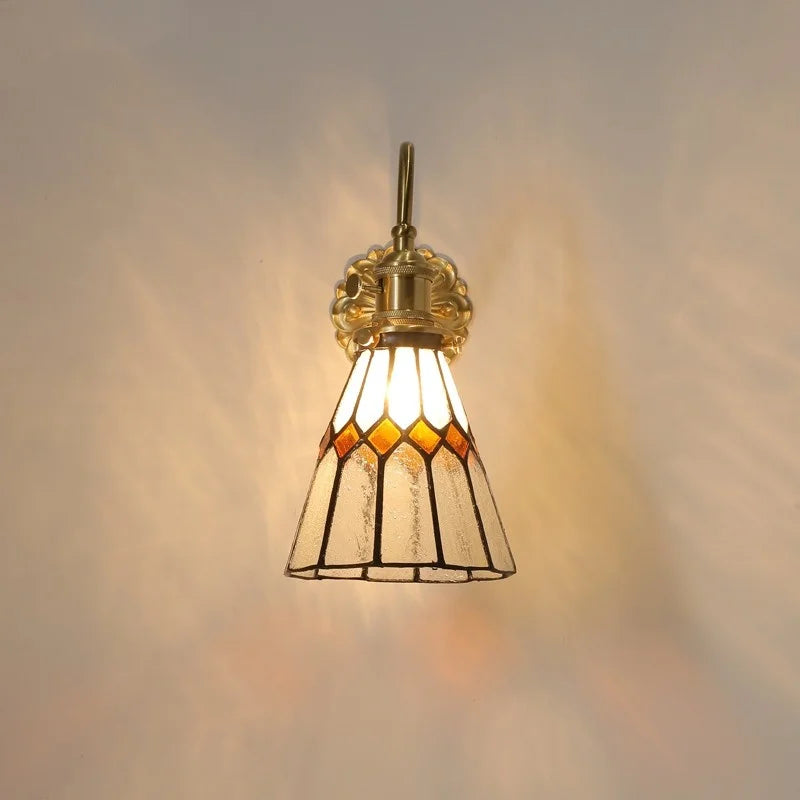 Axyaa Nordic Copper Glass LED Wall Lamp for Home Decor
