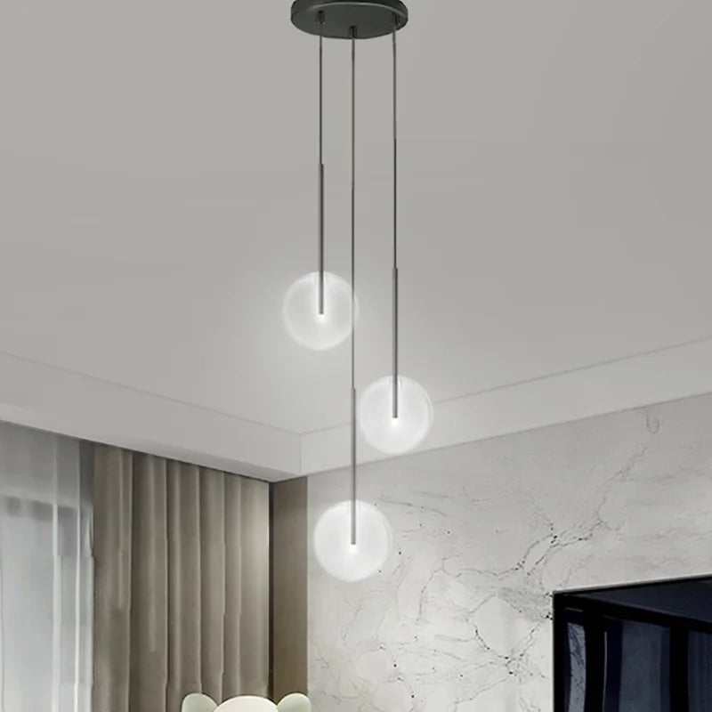 Axya Black Glass Ball Chandelier for Dining Room Decor