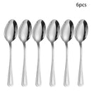 Axyaa 24-Piece Stainless Steel Silver Cutlery Set for Family, Hotel, and Restaurant