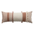 Axyaa Vintage Stripe Lumbar Cushion Cover with Tassels